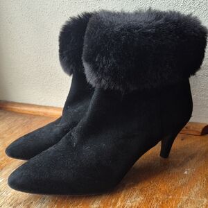 Alfani Black Fur-Trimmed Heeled Boots